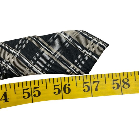 Ralph Lauren Chaps Silk Tie Tartan Plaid Blue Gray - Picture 6 of 6